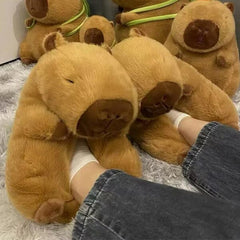 Capybara Plush Fluffy Animal Slippers Simple Showcase 