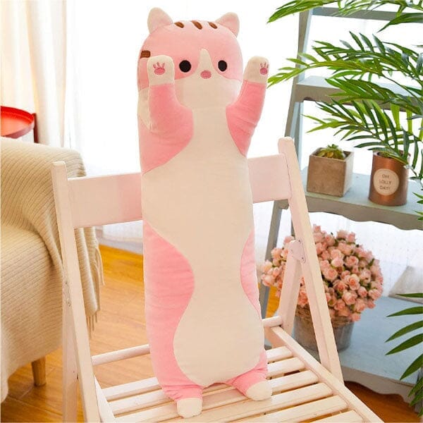 Long Animal Plush Toy Styles (3FT Long!) | Pink Tabby Cat Simple Showcase 