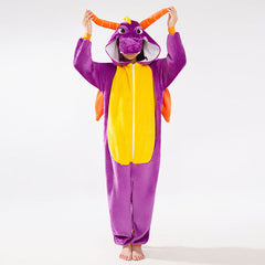 Cozy Cuddler Dragon Flannel Onesie For Adults & Kids (1pc) Multiple Sizes