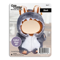 Outfit: Grey Shark Onesie Costume for Dolls - Petite Threads x Cozy Cuddler