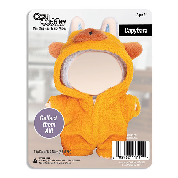 Outfit: Capybara Onesie Costume for Dolls - Petite Threads x Cozy Cuddler