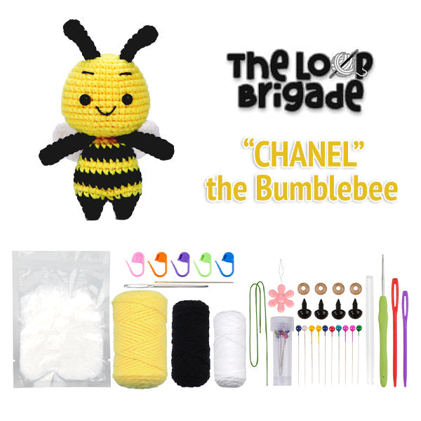 The LOOP Brigade: DIY Mini Crochet Plush Toy Complete Kit For Beginners - Chanel the Bumble Bee