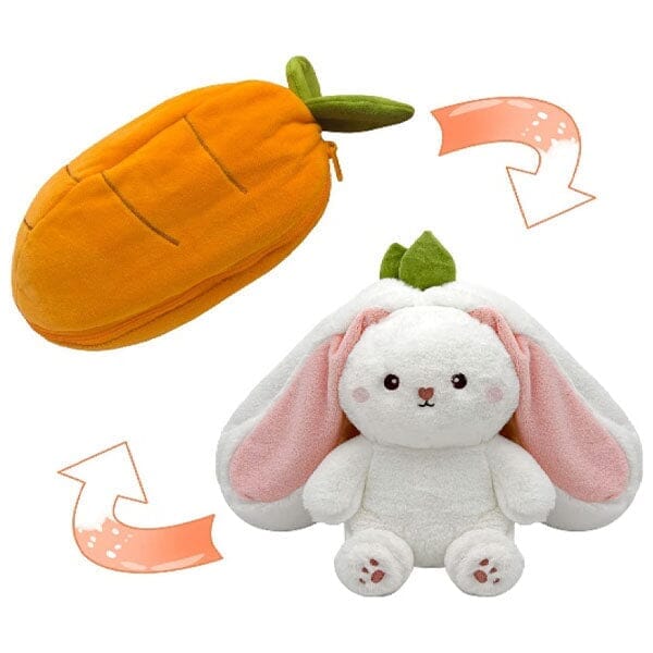 Flopsymates: Convertible 14" Bunny Plush Toys | Strawberry Or Carrot Simple Showcase Carrot Bunny 