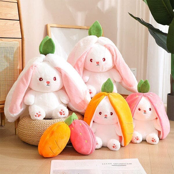 Flopsymates: Convertible 14" Bunny Plush Toys | Strawberry Or Carrot Simple Showcase 