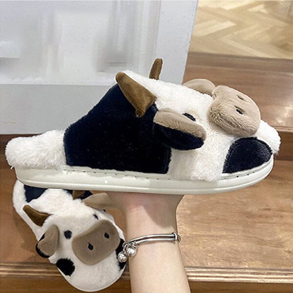 Cartoon Cow Plush Slippers for Indoors & Outdoors | As Seen On Social! | Pre-Order Preorder Showcase 