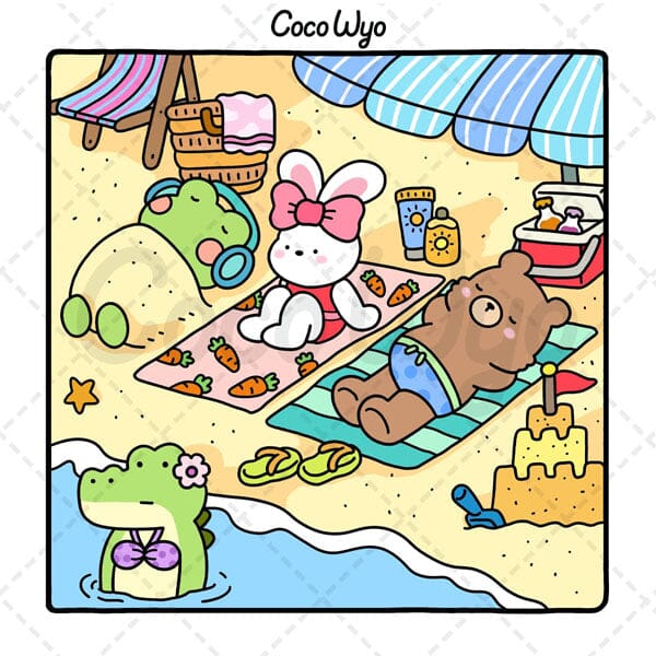 "Cozy Friends" Coloring Book: Cozy Space Coloring by Coco Wyo (40 Pages) Simple Coco Wyo 