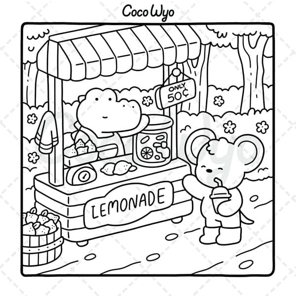 "Cozy Friends" Coloring Book: Cozy Space Coloring by Coco Wyo (40 Pages) Simple Coco Wyo 