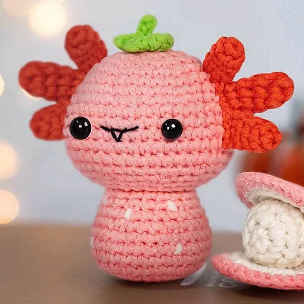 Crochet Handmade 4" Kawaii Plush Toy Collection (1pc) Multiple Styles Preorder Showcase Strawberry Axolotl 