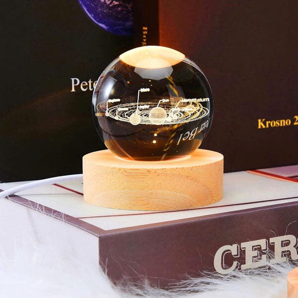 CelestiaGlow LED Crystal Ball With Wooden Base (Multiple Styles) Simple Showcase 