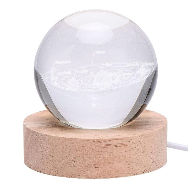 CelestiaGlow LED Crystal Ball With Wooden Base (Multiple Styles) Simple Showcase 