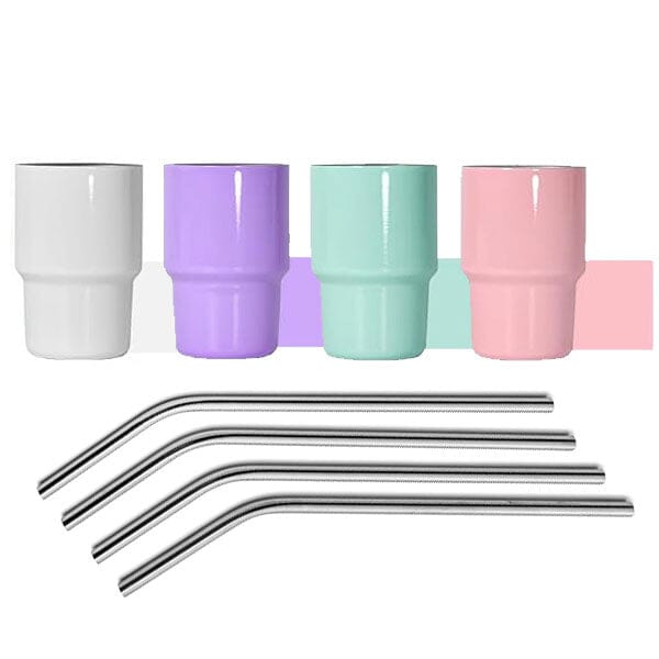 HydriEase Mini 3oz Vacuum Insulated Tumbler Shot Glass Cups With Straws (4pk) Preorder Showcase 