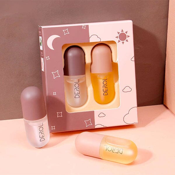 Derol Day & Night Natural Lip Plumper Set (2pk) | As Seen On Social! Simple Showcase 