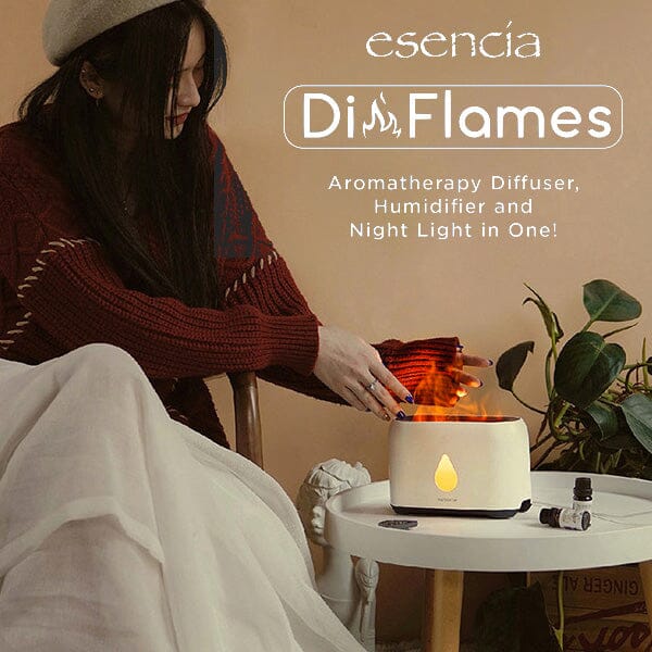 Esencia DiFlames 3-in-1 Aroma Diffuser (200mL) | Mesmerizing Cold Flame Effect! Simple Showcase 