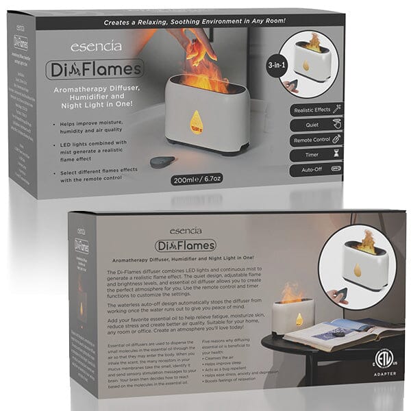 Esencia DiFlames 3-in-1 Aroma Diffuser (200mL) | Mesmerizing Cold Flame Effect! Simple Showcase 