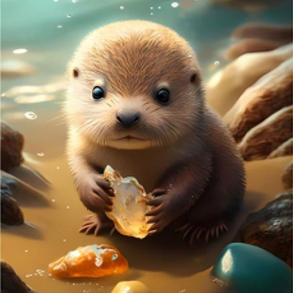 Studio Art Diamond Painting Full Coverage "Otter's Treasure" (40cm x 40cm)