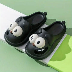 Shhhandals Cartoon Dog Unisex Anti-Slip Foam Cloud Slides (Multiple Colors) Preorder Showcase Black - Small (5.5-7 Women / 3.5-5 Men) 