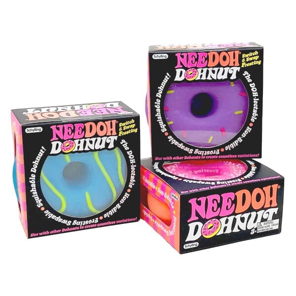 Nee Doh Dohnut | Squishy Fidget Donut | Colors Ship Assorted Simple Showcase 