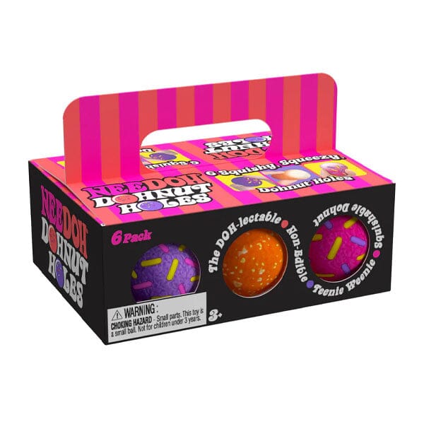 Nee Doh Teenie Dohnut Holes Squishy Fidget Stress Ball Toys (6pc) Assorted Colors Simple Nee Doh 