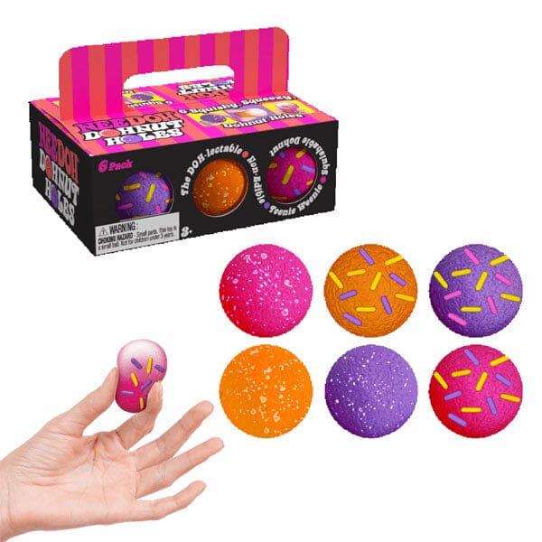 Nee Doh Teenie Dohnut Holes Squishy Fidget Stress Ball Toys (6pc) Assorted Colors Simple Nee Doh 