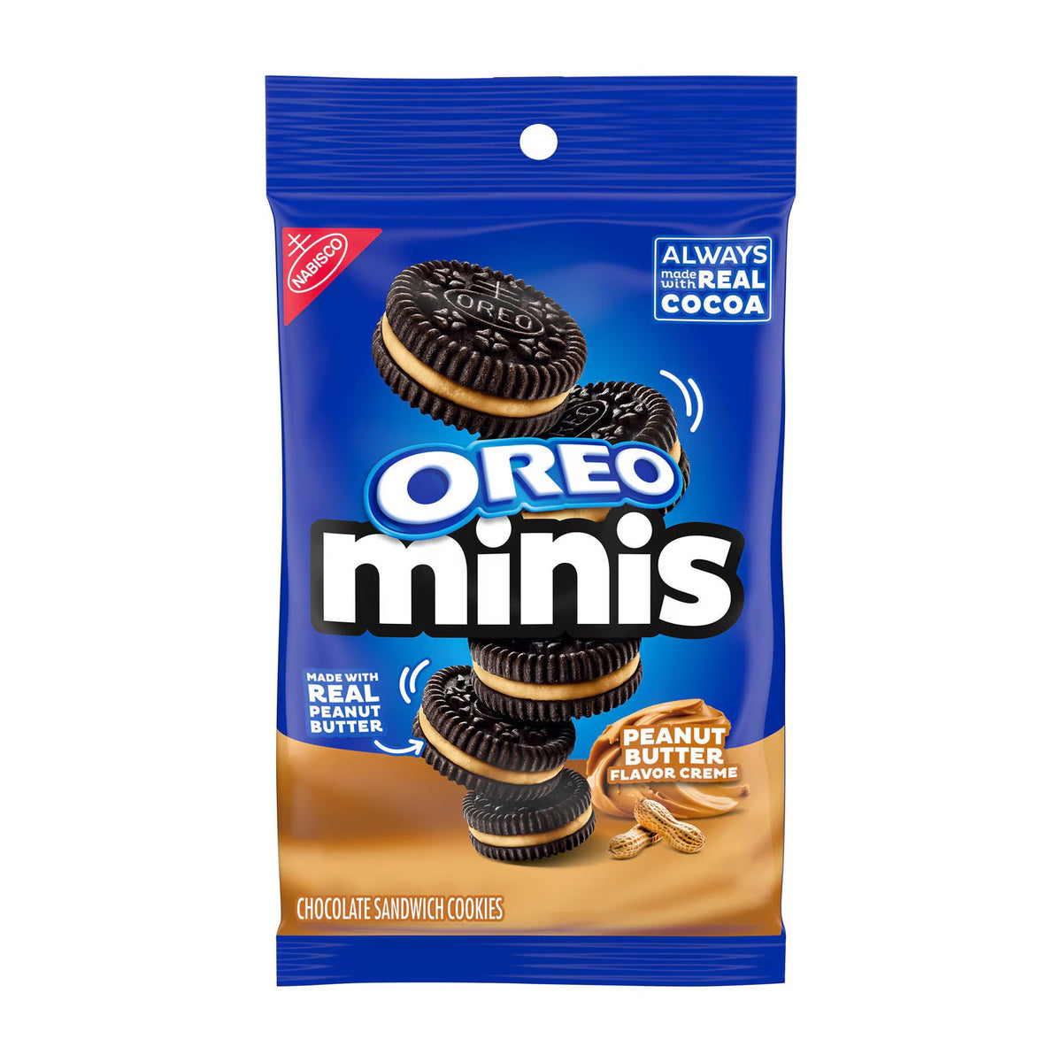 Oreo Mini Peanut Butter Chocolate Sandwich Cookies, 3 oz
