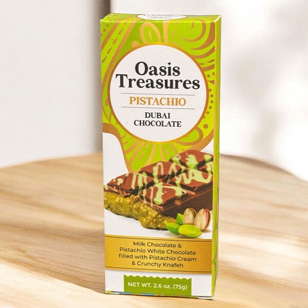 Oasis Treasures Knafeh Pistachio Dubai Chocolate Bar (75g) Preorder Showcase 