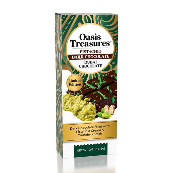 Dubai Pistachio Dark Chocolate Bar Pistachio by Oasis Treasures (75g)