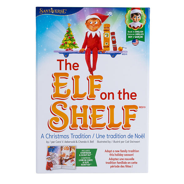Elf On The Shelf® Official Christmas Tradition Kit (Blue Eye Boy English/French) Includes Storybook & Scout Elf!