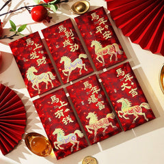 Lucky Lunar New Year Fire Horse Gift Envelopes (6pk)