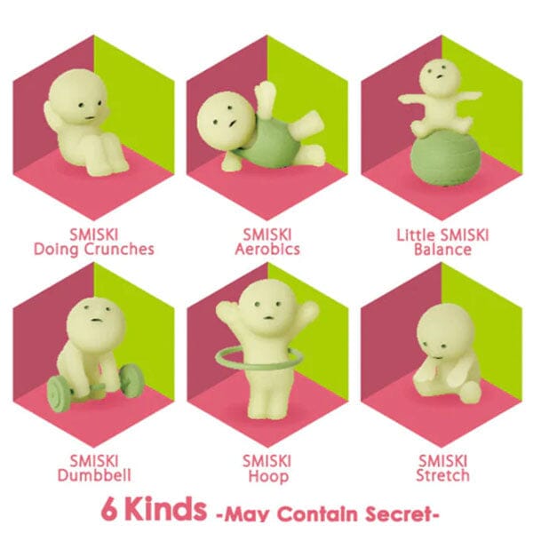 Smiski Exercising Series Collectible Glow in the Dark Figurine Blind Box (1pc) Simple Smiski 