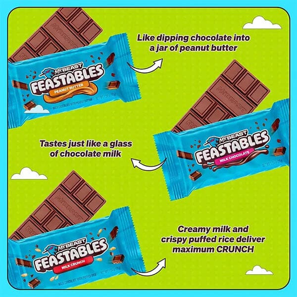 Mr. Beast Feastables New Formula Mini Organic Chocolate Bars 1.24oz (1pc) Assorted Flavors Simple Mr. Beast 