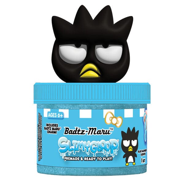 Sanrio Hello Kitty & Friends SlimyGloop Figural Topper Pre-Made & Ready To Play Slime (5.35oz) Multiple Styles Preorder Showcase Badtz-Maru Raspberry Scent Blue Slime 