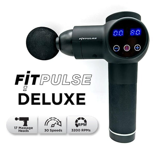 Fitpulse DELUXE Deep Tissue Massage Gun (Includes 17 Different Heads!) Simple Showcase  600