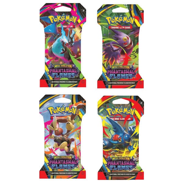Pokémon TCG: Mega Evolution ME02 Phantasmal Flames Sleeved Booster Pack (10 Cards) Simple Pokémon