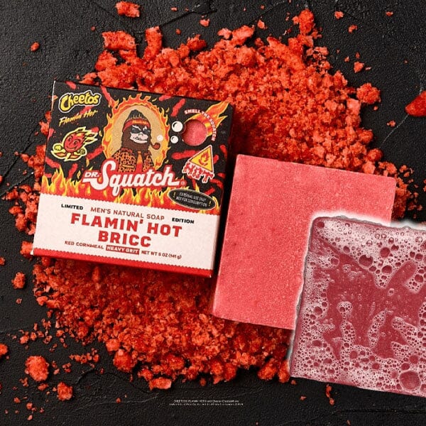 Dr. Squatch® Hot Cheetos™ Flamin' Hot Bricc All-Natural Bar Soap For Men (1pc) Limited Edition Simple Dr. Squatch 