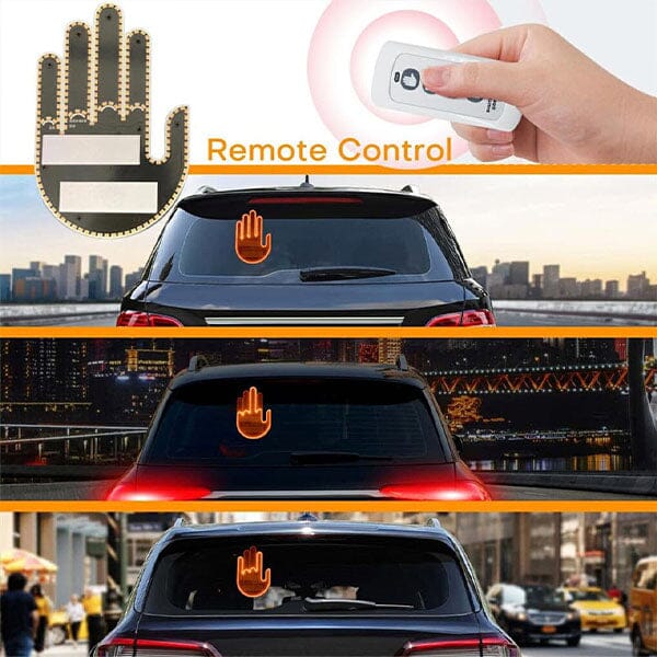 FlashFlicks Funny LED Car Accessory (w/ Remote) Novelty Truck Gadget Hand Signal Light For Road Communication Simple Showcase 