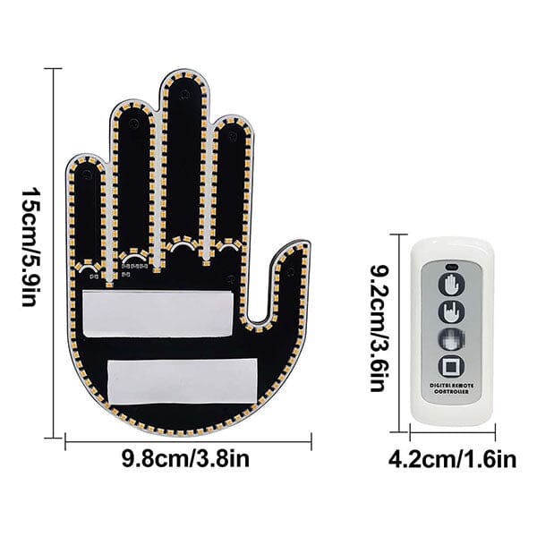 FlashFlicks Funny LED Car Accessory (w/ Remote) Novelty Truck Gadget Hand Signal Light For Road Communication Simple Showcase 