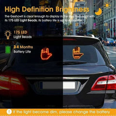 FlashFlicks Funny LED Car Accessory (w/ Remote) Novelty Truck Gadget Hand Signal Light For Road Communication Simple Showcase 