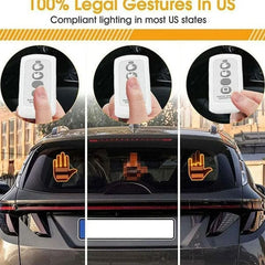 FlashFlicks Funny LED Car Accessory (w/ Remote) Novelty Truck Gadget Hand Signal Light For Road Communication Simple Showcase 