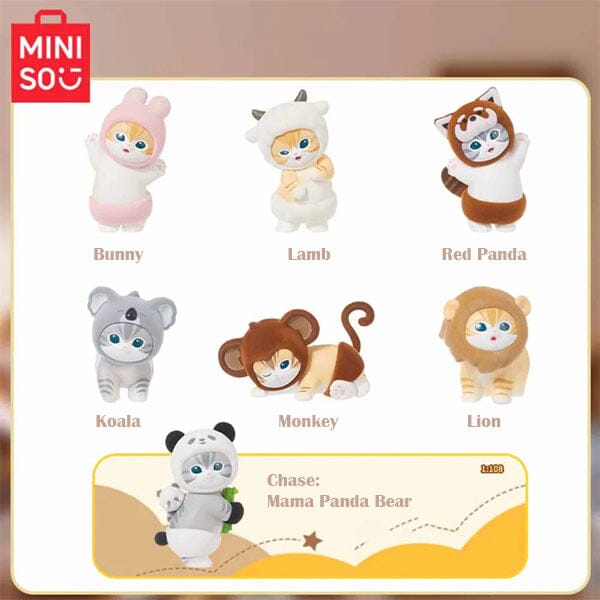 MINISO x Mofusand: Fluffy Party Series Flocked Collectible Figurine Blind Box (1pc) Simple MINISO 