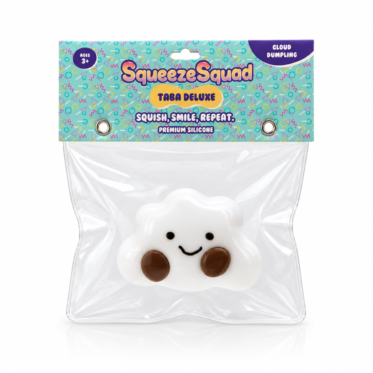 SqueezeSquad Taba Deluxe Premium Silicone Squishies® Fidget Toy - Cloud Dumpling