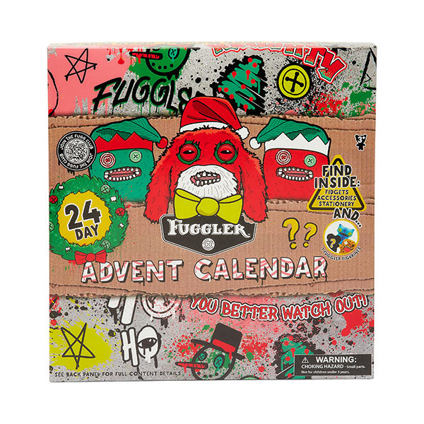 Fuggler Christmas Holiday Collectible Fidget Toy & Accessories Advent Countdown Calendar (24pc)
