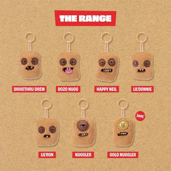 Fuggler Fugg Nuggets Keyrings Series 1 Collectible 5" Plush Toy Hanger Blind Box (1pc) Simple Fuggler