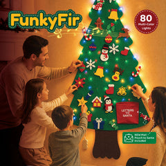 FunkyFir 63" DIY Musical Felt Christmas Tree with Motion-Sensor Lights