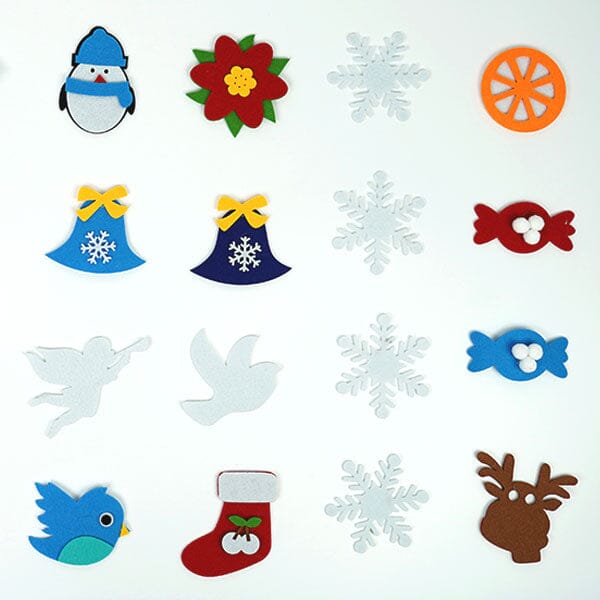 FunkyFir DIY 63" Felt Christmas Tree Wall Hanging w/ LED Lights & Ornaments Simple Exclusive 