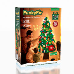 FunkyFir 63" DIY Musical Felt Christmas Tree with Motion-Sensor Lights