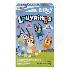 Bluey Lollyrings Orange & Blue Raspberry Lollipop Candy Rings (18ct)