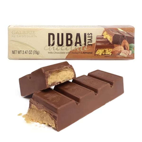 Dubai Style Milk Chocolate Almond Bar by Galerie (2.47oz)