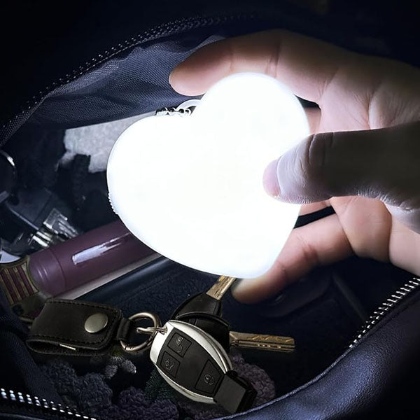 Heart-Shaped Automatic LED Purse Light Keychain