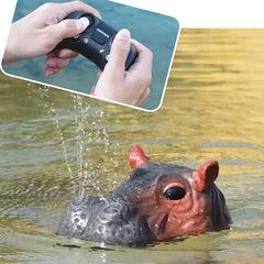 Hippopotamus Realistic Animatronic Submersible RC Spouting Water Toy Simple Showcase 