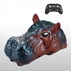 Hippopotamus Realistic Animatronic Submersible RC Spouting Water Toy Simple Showcase 